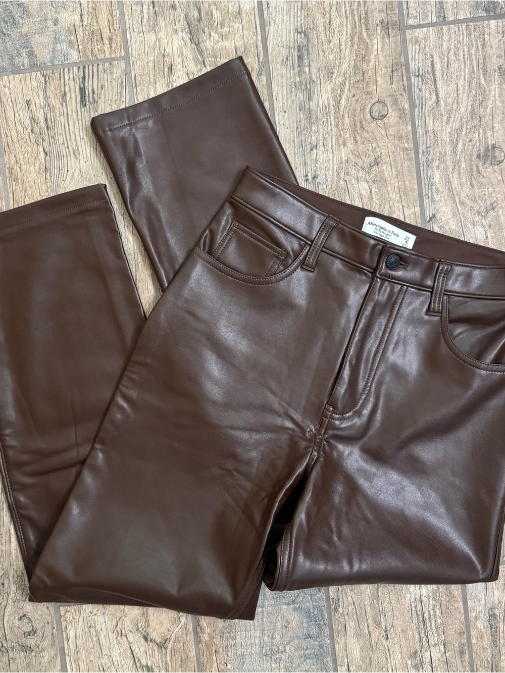 Abercrombie & Fitch Leather-Look Brown Women’s Jeans